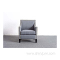 Living Room Chairs Nailhead Trim Grey Fabric Armed Accent Chair with Solid Wood Legs CX663
